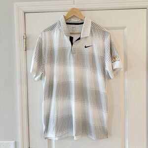Nike Golf Tiger Woods Dri-Fit ADV Patterned Polo Presidents Cup Quail Hollow L